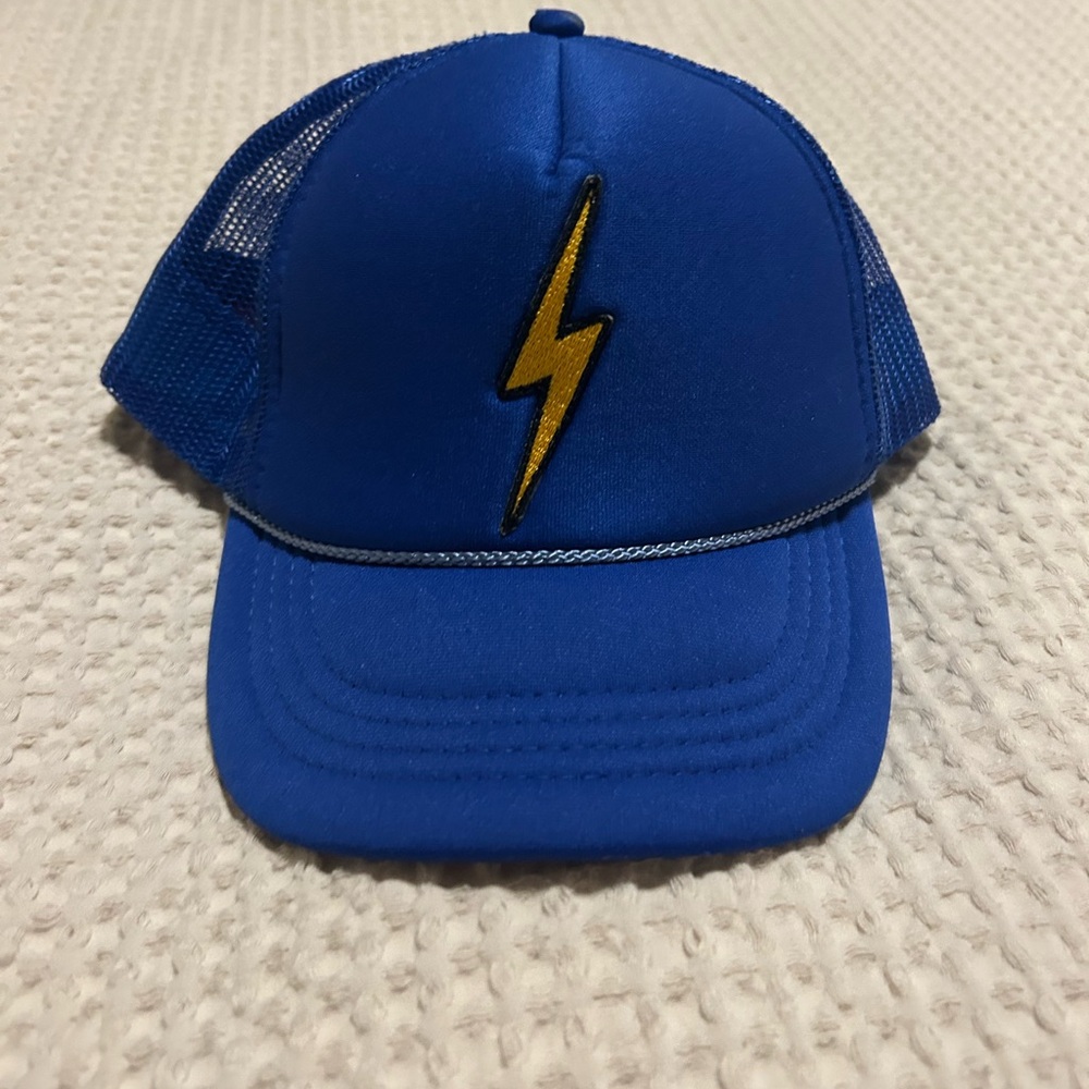 Aviator Nation Blue Trucker Hat with Lightning Bolt